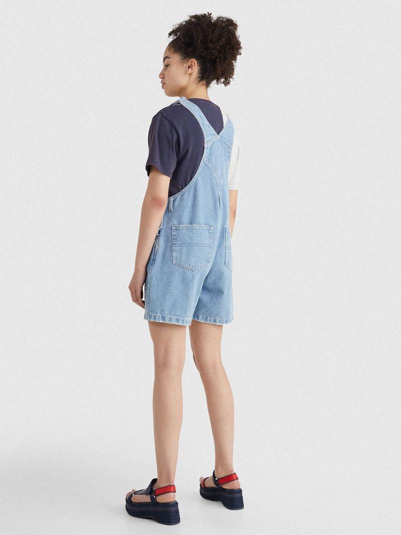 Női Tommy Hilfiger Denim Overall Rövid Szoknya Kék | HU 325MQZ